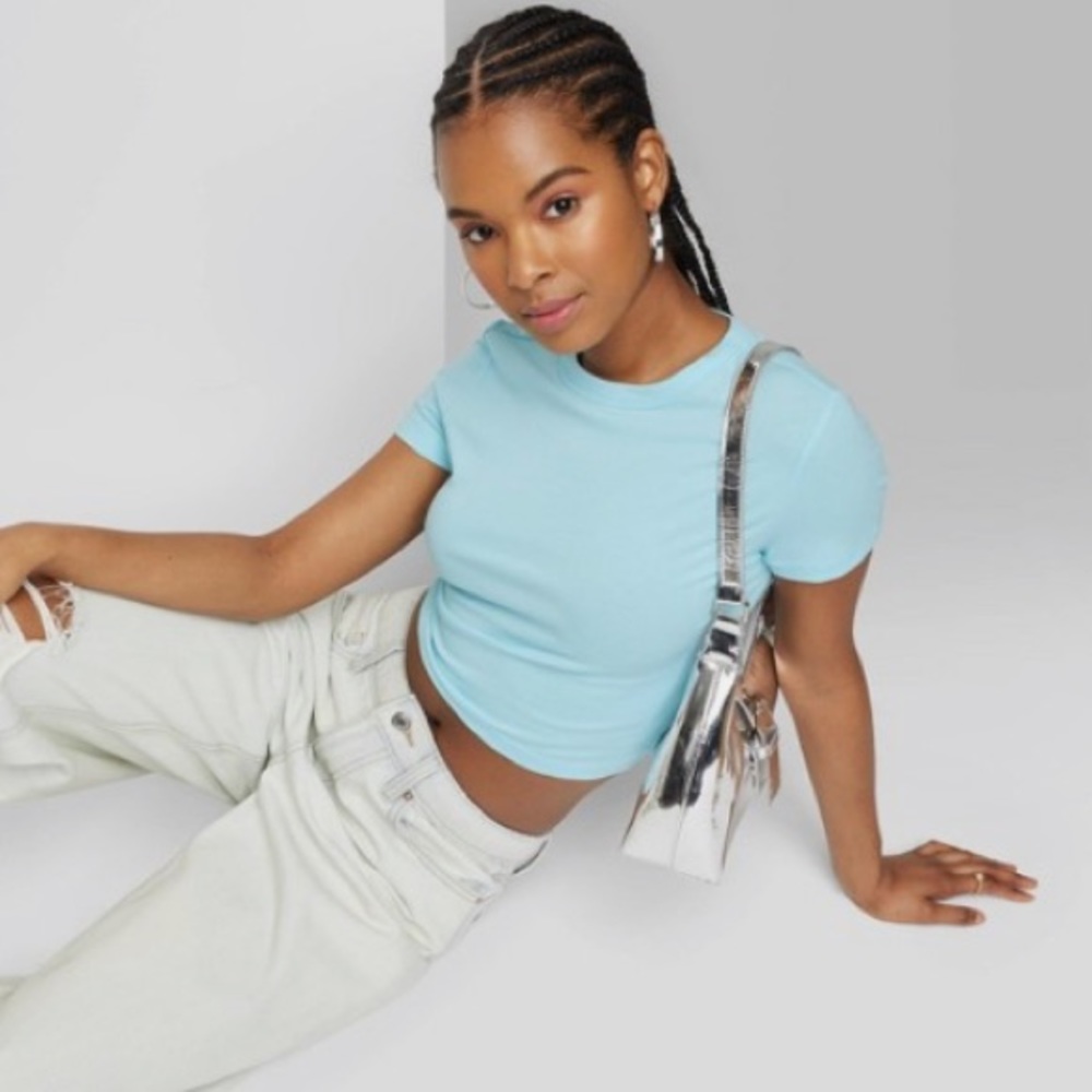 Wild fable blue Crop Tshirt
